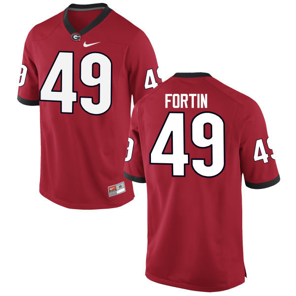 Men Georgia Bulldogs #49 Turner Fortin College Football Jerseys-Red